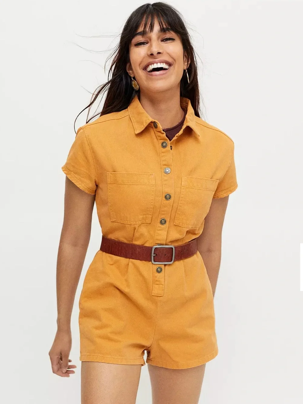 BDG Urban Outfitters Denim Utility Romper / Jumpsuit, Size XS, NWOT, $95 MSRP - Picture 1 of 11